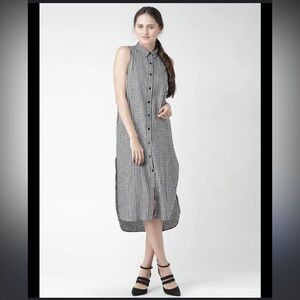 Forever 21 black checked shirt MIDI dress